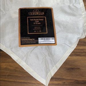 Faux silk table runner scarf ivory cream off white 13x72 new made in India